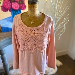 Pink lace sweater! So darling!!